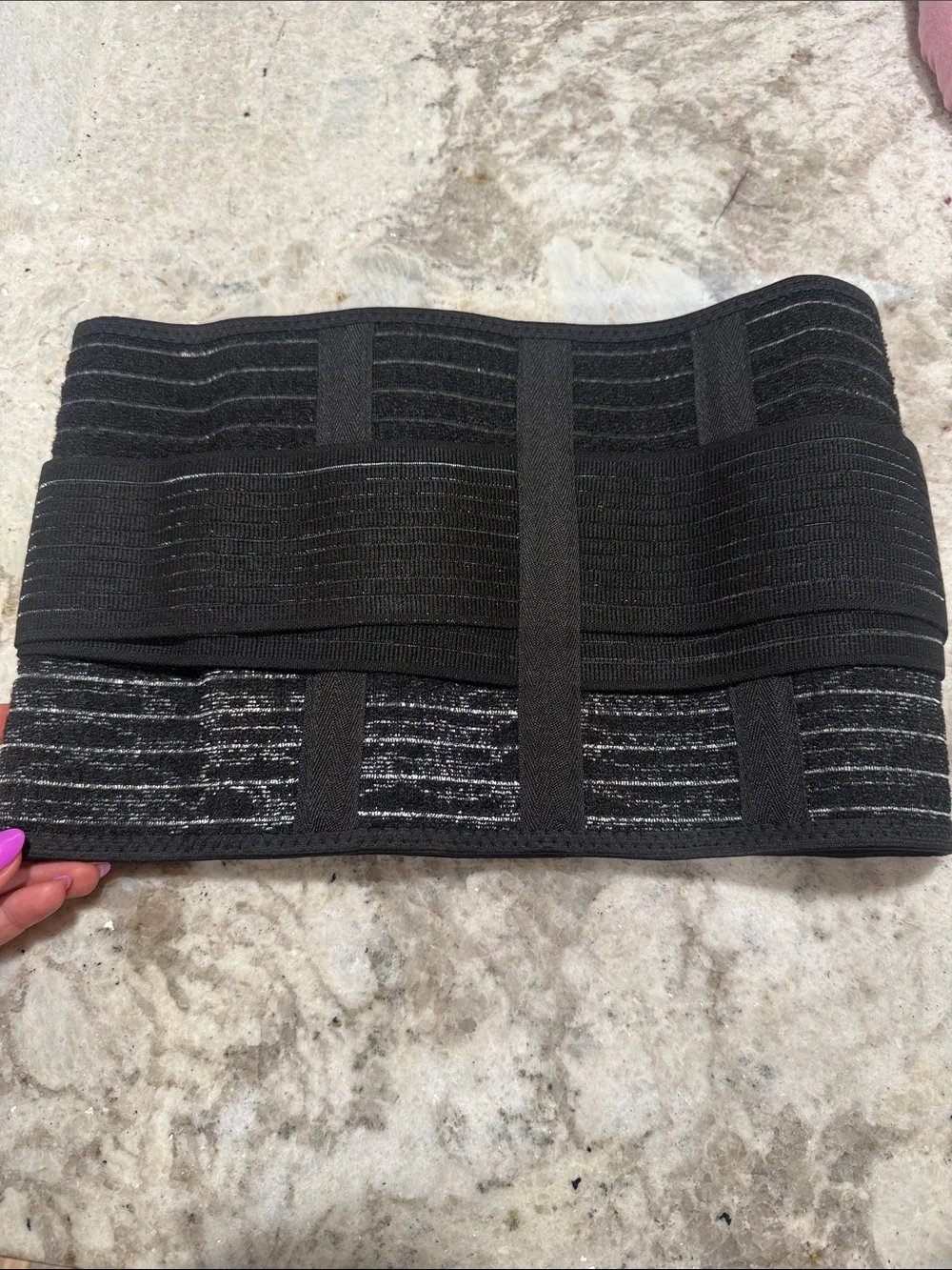 Black Shimmer Waist Cincher sweat belt s/m